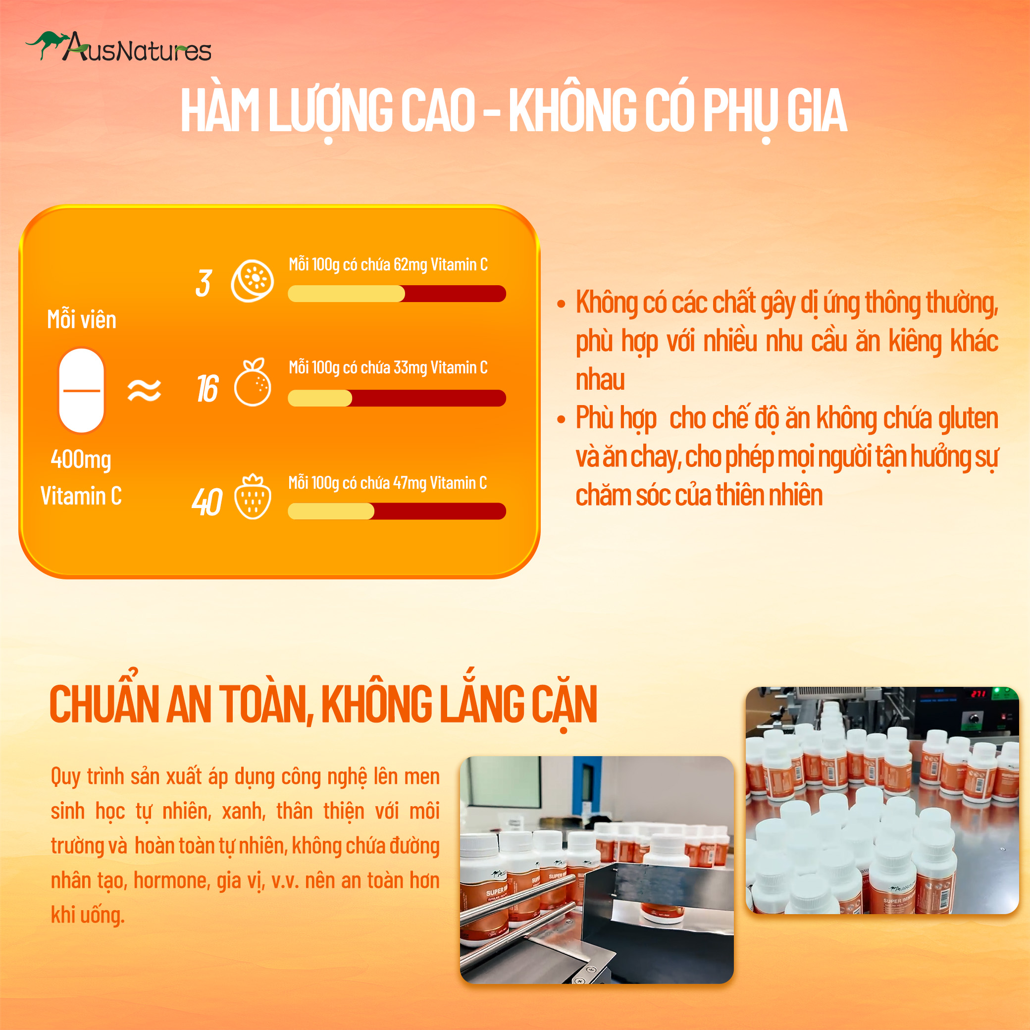 Viên uống Kẽm & C – Tăng đề kháng, giảm mụn, đẹp da, mờ thâm - AusNatures Super Immune - Lọ 60 viên - Hình ảnh 7
