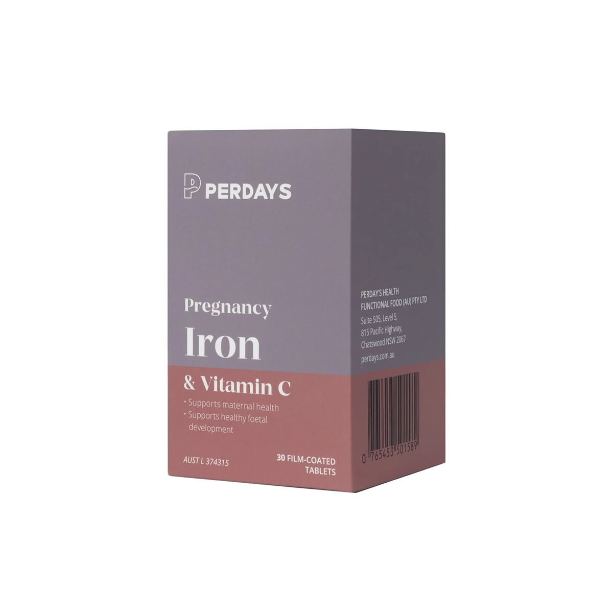 Viên Sắt PERDAYS Pregnancy Iron - Hỗ trợ bổ sung sắt, ngăn ngừa thiếu máu - Lọ 30 viên (30 Ngày) - Hình ảnh 3