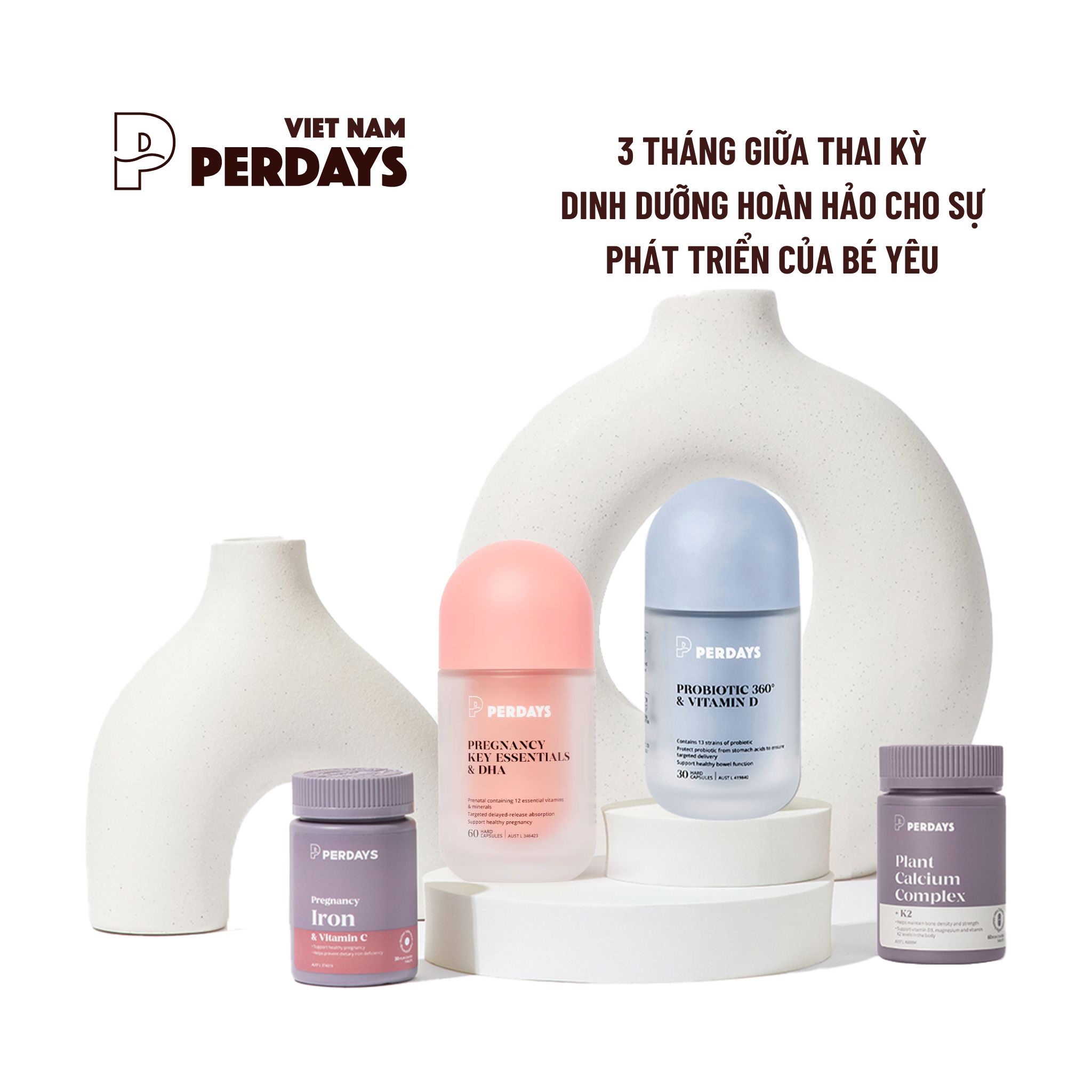 Combo 3 tháng giữa thai kỳ - Perdays Pregnancy - COMBO 4 LỌ